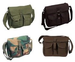 CANVAS AMMO SHOULDER BAG POUCHES -. Olive Drab, Black, Camo, Brown. Heavyweight Cotton Canvas.