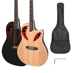 This guitar has a fashion grape hole and round black design. Each hole size and position of Grape sound hole can...