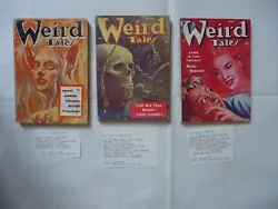 3 original WEIRD TALES books,spine used;a cover loose;.
