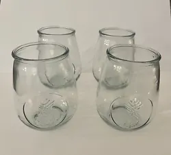 Home Essentials Retroware Stemless Pineapple 21 Oz Glasses(Set of 4). Preowned, very good condition. Large pressed...