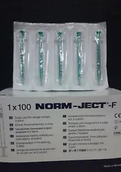 100 bubble sealed 1mL fine dose syringes.
