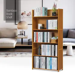 Want to tidy up your living room and have a concise style of view? Just try this five-layer bamboo stand shelf. Natural...