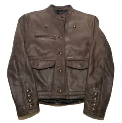 Harley Davidson Ladies Leather Jacket Brown Size Medium M8. 20 inch pit to pit 24 inch pit to pit