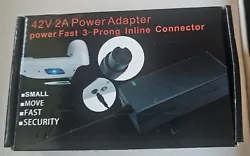 Charger 42V 2A Adapter Power Fast 3-Prong Inline Connector.