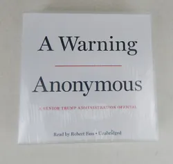 A Senior TRUMP Administration Official. A WARNINGby Anonymous. The condition of this CD Novel is EXCELLENT! - see pics....