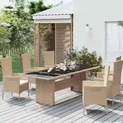 Cette table de jardin avec dessus en verre, conÃ§ue avec des lignes Ã©purÃ©es et simples, est un excellent choix...