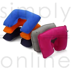 INFLATABLE TRAVEL NECK & HEAD PILLOW FLIGHT REST SUPPORT CUSHION. Inflatable Travel Neck & Head Pillow. A practical yet...