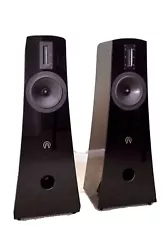 Alta Audio Alec floorstanding speakers - Gloss Black pair. Pair of speakers, Grilles, Spikes, Velvet slip covers,...