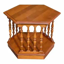 Features two tiers that are separated by three sets of turned spindles. Any imperfections that have occurred only add...