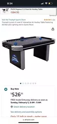 Triumph Lumen-X Lazer Air Hockey Table (45-6800W). New but box has slight damage from shipping upon inspection the...