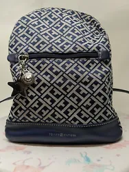 This Womens Midsize Tommy Hilfiger Backpack Bookbag Purse Bag is just Like New. Silver Buckles, Two Silver Decals,...