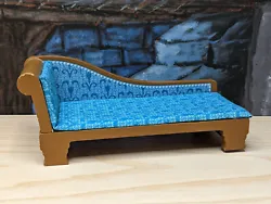 KidKraft Blue with brown wood Chaise Lounge Fainting sofa Couch - Frozen Castle Wooden Doll House Furniture...