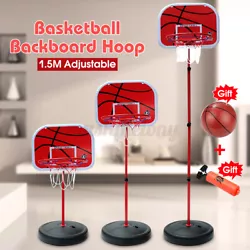 Incudes Basketball, Base, Pole, Backboard, Ring, Net. Type:1.5 m basketball hoop. 1x 1.5m Basketball Hoop(With...