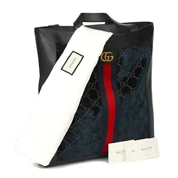 GUCCI ´The Fashionisto´ Unisex Limited Edition Bag. material:Velvet + Canvas + Leather. color:GG LogoDark Blue velvet...