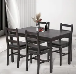 Vnewone Dining Table Set For 4, Kitchen Table and Chairs, Modern Wood.
