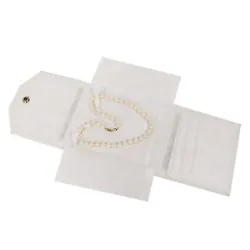 Color/Material: White Faux Leather. One Pearl Folder Display Included Per Order. Holds A Single Pearl Necklace. Diamond...
