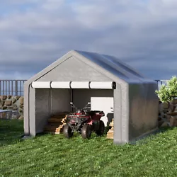 Outdoor storage shelters are perfect for storing motorcycle ATVs, outdoor gear, bicycles, childrens toys, small lawn...