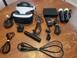 Used PSVR. Not all of the original cables are provided, but all of the required cables to play are, and I tested them...