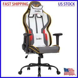 ✔Ergonomic racing chair with an adjustable backrest with a 90°－135° safety angle. ✿Ergonomic Lumbar Cushion &...