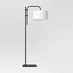 •Metal floor lamp with drum shade •Rotary dimmer switch •Includes 1 LED bulb •Black finish  Description ...