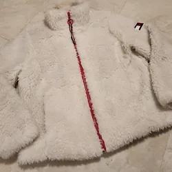 Selling Tommy Hilfiger Womens M Medium Sherpa Fleece Deep Pile Furry Sweatshirt Jacket.  You can see the condition...