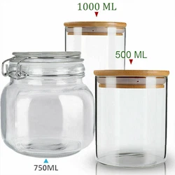 1/5 Glass Food Storage Jar. -Durable food grade clear glass body,shows fill level, for easy monitoring and...