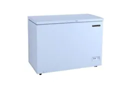 Ft. Frigidaire chest freezer, model EFRF1003. Easy to Clean: The smooth interior surface and removable wire basket make...