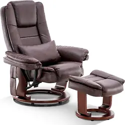 Recliner with Ottoman Chair Accent Recliner Chair with Vibration Massage, Removable Lumbar Pillow, 360 Degree Swivel...