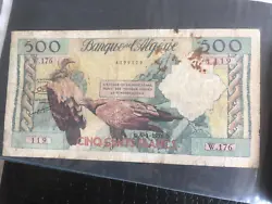 500 fr 1958.  banque algerie