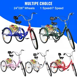 With a seven-speed drivetrain, the seven-speed tricycle for adults allows you to change speed freely. 【DURABLE AND...