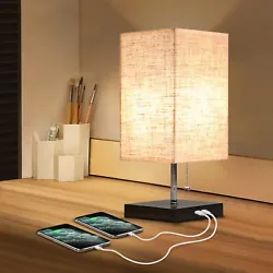 LAMPS WITH DUAL USB PORTS: This table lamps for bedrooms is built in Dual 5V/2A USB charging ports, which can help...