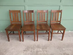 Antique/ vintage set of 4 mission oak dining/ side chairs.  All original finish.  Some age related character marks/...