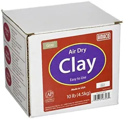 Conforms to ASTM D4236. Made in USA. Air Dry Modeling Clay 10lb. Color Gray.