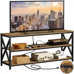 【Suitable for 65″ TVs】Measuring 140 × 40 × 61.5 cm/ 55 × 16 × 24” (L × W × H), this TV console table with...