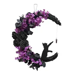 Get into the Halloween spirit with our curved moon-shaped wreath! The creative design will charm any passerby....