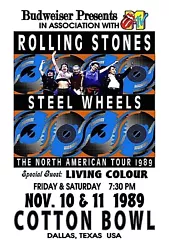 ARTIST RENDITION. DALLAS, TEXAS. THE ROLLING STONES. at COTTON BOWL. Steel Wheels Tour 1989. DALLA TEXAS, USA. BEING...