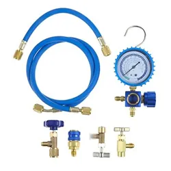 EASY-TO-READ GAUGE : Experience hassle-free refrigeration readings with our kits clear colored pressure gauge, designed...