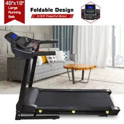This foldable electric running machine, featuring 3.0HP powerful motor, powers the treadmill at speeds from 0.6 to 10...