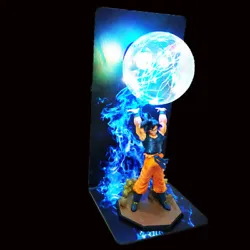 Dragon ball Son Goku DIY lamp. 1x Led bulb. Color:Blue lamp. Material: Acrylic + PVC.