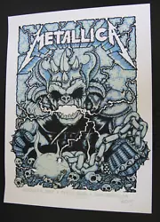 BILLY PERKINS METALLICA SAN DIEGO VIP POSTER 2017 SIGNED ARTIST PROOF, limited edition of 80. Signed, these were not...