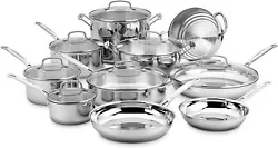 Cuisinart 17-Piece Chefs Class Cookware Set - Stainless Steel. Each pan is induction-ready and suitable for any cooking...
