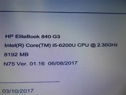 128GB M.2 SSD. HP EliteBook 840 G3 Laptop. Laptop may have slight Dings, Dents Or Scratches. NO WINDOWS ON HARD DRIVE....