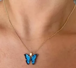 New Blue Butterfly Chain Necklace.
