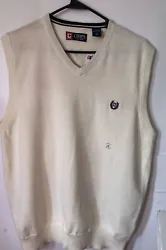 Chaps Ralph Lauren Sweater Vest Mens Medium Beige Ribbed Knit Waist V-Neck. New with tags Fast Shipping
