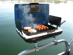 Enjoy your own BBQ grill mounted to your pontoon boat railing. Material is 304 Marine Stainless Steel 7 GA. Fits...