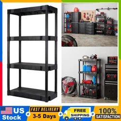 This Hyper Tough Black Plastic 4 Shelf Shelving Unit is a great solution for all your storage needs. This shelving unit...
