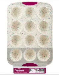 Trudeau Structure Silicone 12 Cavity Dome Cake Pan, Confetti/Fuchsia. New from a smoke and pet free home