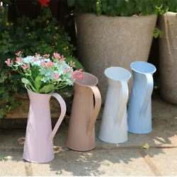 Can be used as flower vase,a coffee pot,storage bucket,pen container and so on. Made of iron material, strong and...