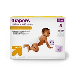 Feel at ease knowing up & up diapers have a gentle-touch dryness liner that is clinically proven gentle and...