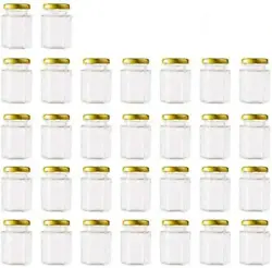 CLEAR HEXAGON JARS WITH AIRTIGHT LIDS BY ENCHENG. VINEGAR PROOF: Easily seal lids with minimal effort just like a...